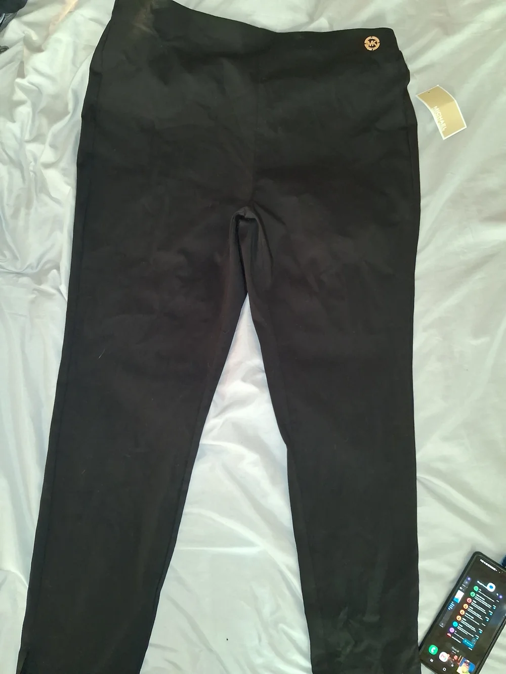 Michael Kors Black Womens Logo Accent Leggings